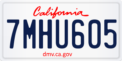 CA license plate 7MHU605