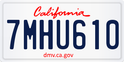CA license plate 7MHU610