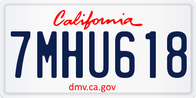 CA license plate 7MHU618