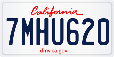 CA license plate 7MHU620
