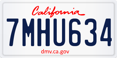 CA license plate 7MHU634