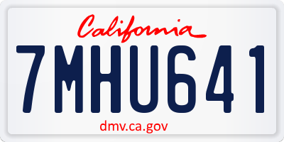 CA license plate 7MHU641