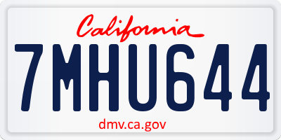 CA license plate 7MHU644