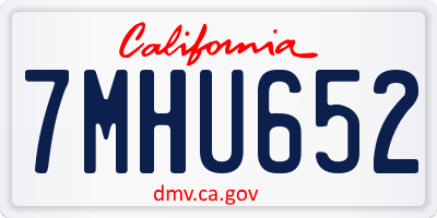 CA license plate 7MHU652