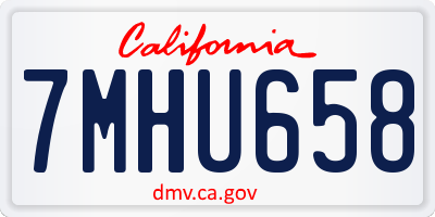 CA license plate 7MHU658