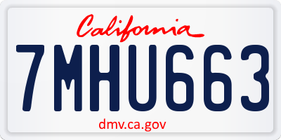 CA license plate 7MHU663