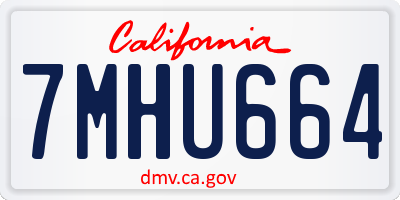 CA license plate 7MHU664