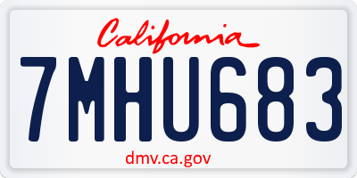 CA license plate 7MHU683