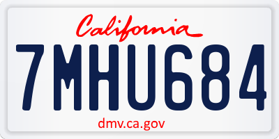 CA license plate 7MHU684