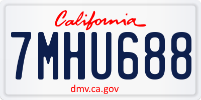 CA license plate 7MHU688