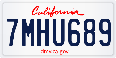 CA license plate 7MHU689