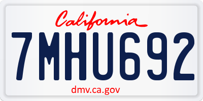 CA license plate 7MHU692