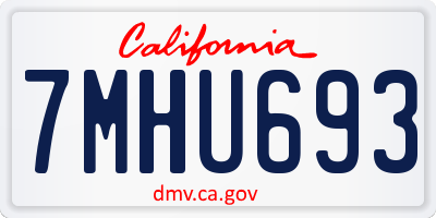 CA license plate 7MHU693