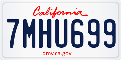 CA license plate 7MHU699