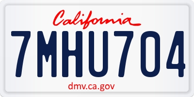 CA license plate 7MHU704