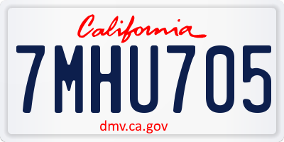 CA license plate 7MHU705