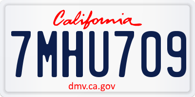 CA license plate 7MHU709
