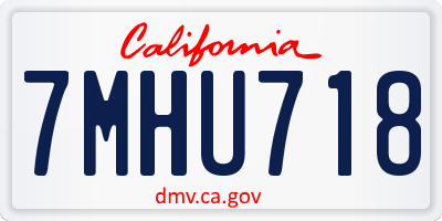 CA license plate 7MHU718