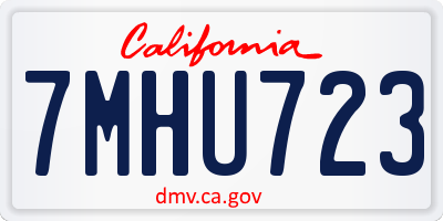 CA license plate 7MHU723