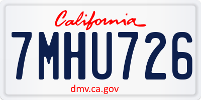 CA license plate 7MHU726