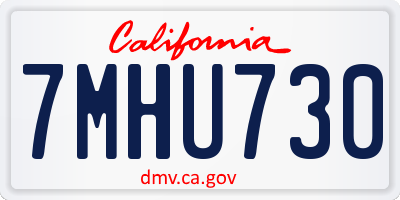 CA license plate 7MHU730