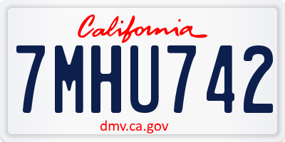 CA license plate 7MHU742