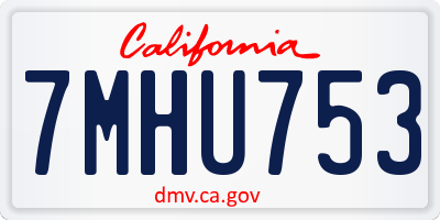 CA license plate 7MHU753