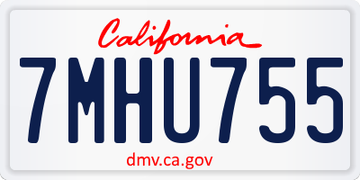 CA license plate 7MHU755