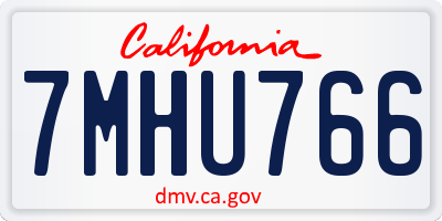 CA license plate 7MHU766