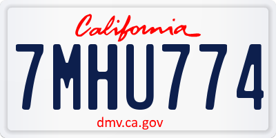 CA license plate 7MHU774