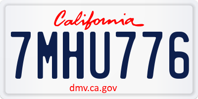 CA license plate 7MHU776
