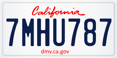 CA license plate 7MHU787