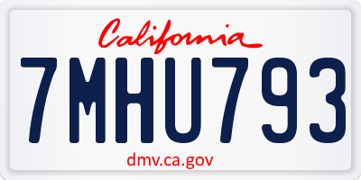 CA license plate 7MHU793