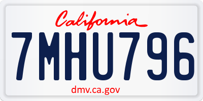 CA license plate 7MHU796