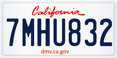 CA license plate 7MHU832