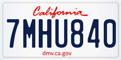 CA license plate 7MHU840