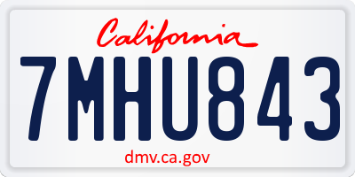 CA license plate 7MHU843