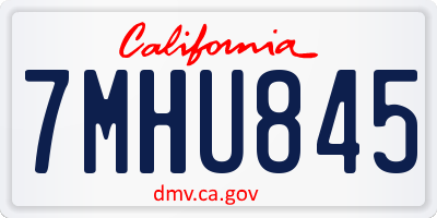 CA license plate 7MHU845