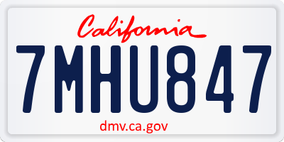 CA license plate 7MHU847