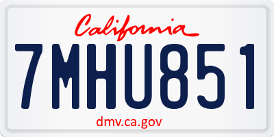 CA license plate 7MHU851