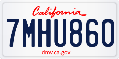 CA license plate 7MHU860