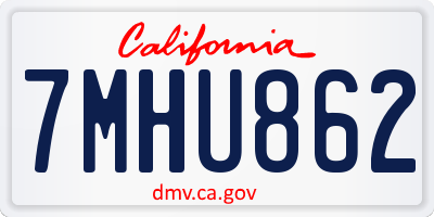 CA license plate 7MHU862