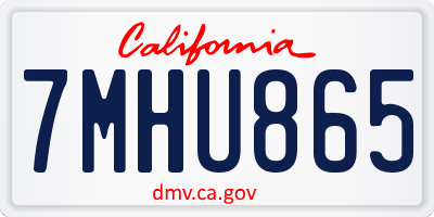 CA license plate 7MHU865