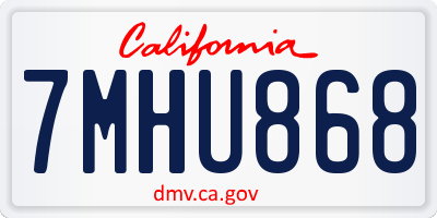 CA license plate 7MHU868