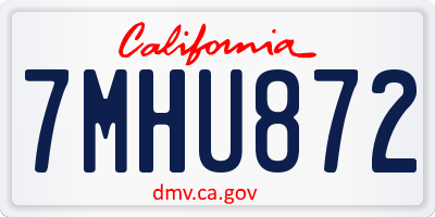 CA license plate 7MHU872