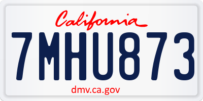 CA license plate 7MHU873