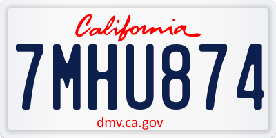 CA license plate 7MHU874