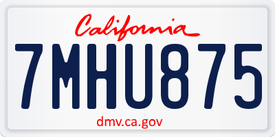 CA license plate 7MHU875