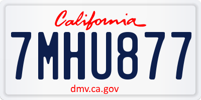 CA license plate 7MHU877
