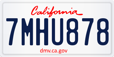 CA license plate 7MHU878